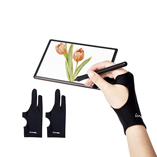 Parblo PR-01 Two-Finger Glove for Graphics Drawing Tablet, Ipad Glove,  Drawing Glove, Artist Glove, Black, Free Size