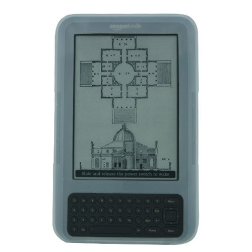 Clear White Silicone Skin Case Cover for Kindle Keyboard