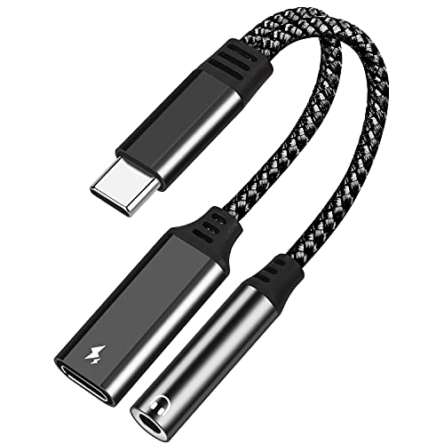 Mxcudu 2 in 1 USB C Audio Headphone Adapter & Charging Dongle