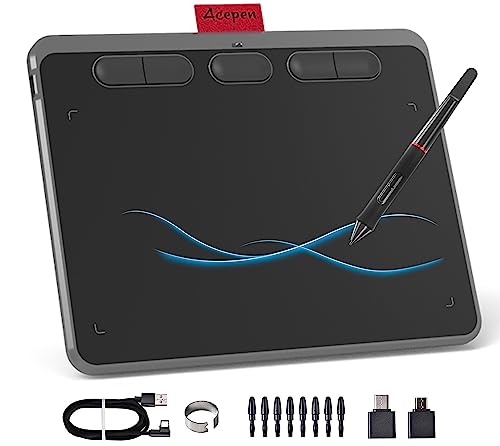 XOPPOX Graphics Drawing Tablet 10 x 6 Inch Large Active Area with 8192  Levels Battery-Free Pen and 12 Hot Keys, Compatible with PC/Mac/Android OS  for