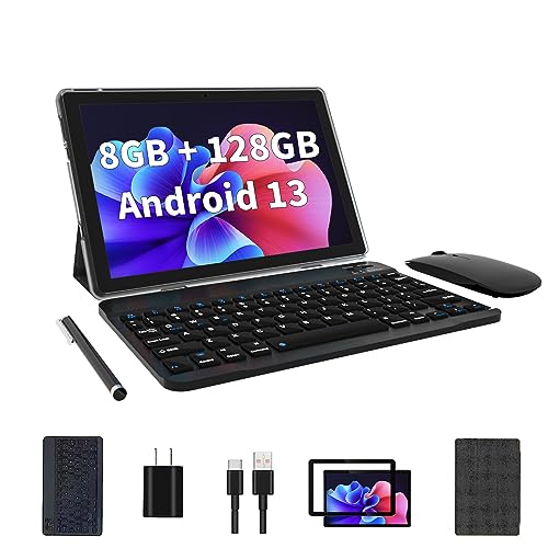 10 inch Android 13 Tablet with Keyboard, Case, Mouse, Stylus