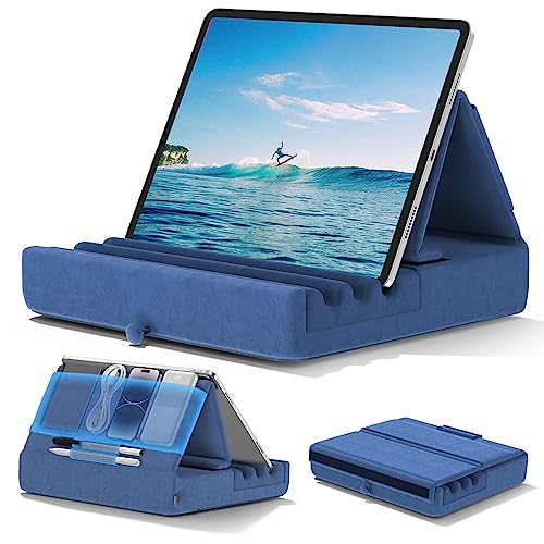 KDD Tablet Pillow Holder - Foldable iPad Stand with Storage