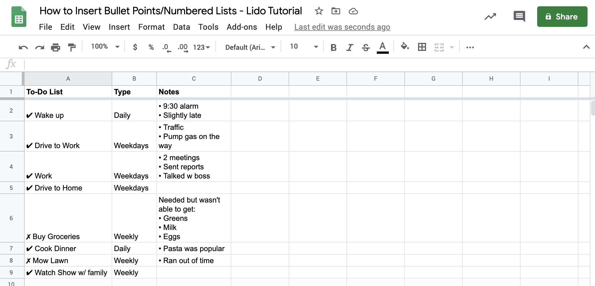 how-to-add-bullet-points-in-google-sheets
