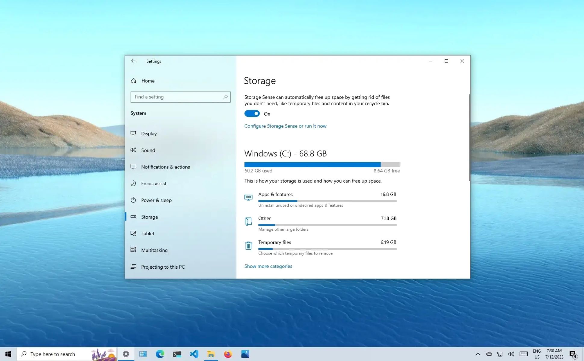 how-to-check-storage-on-windows-10