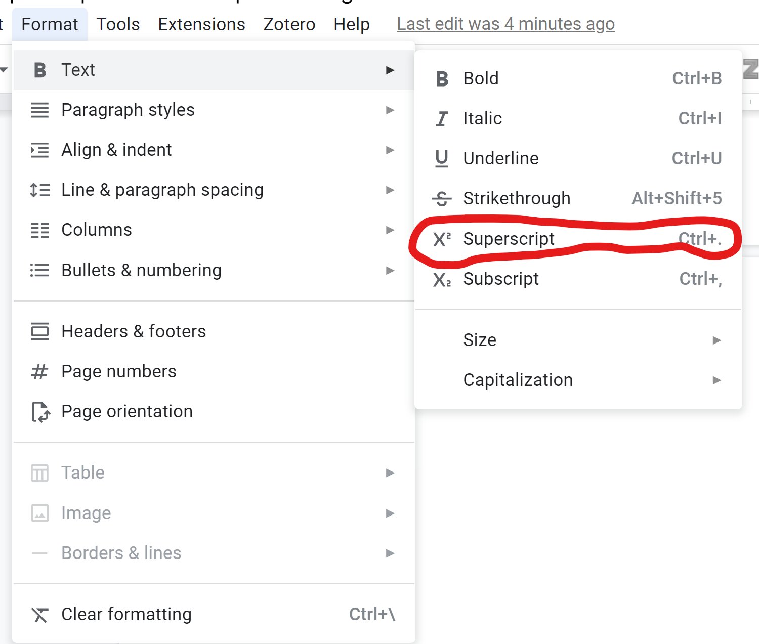 How To Do Superscript In Google Sheets