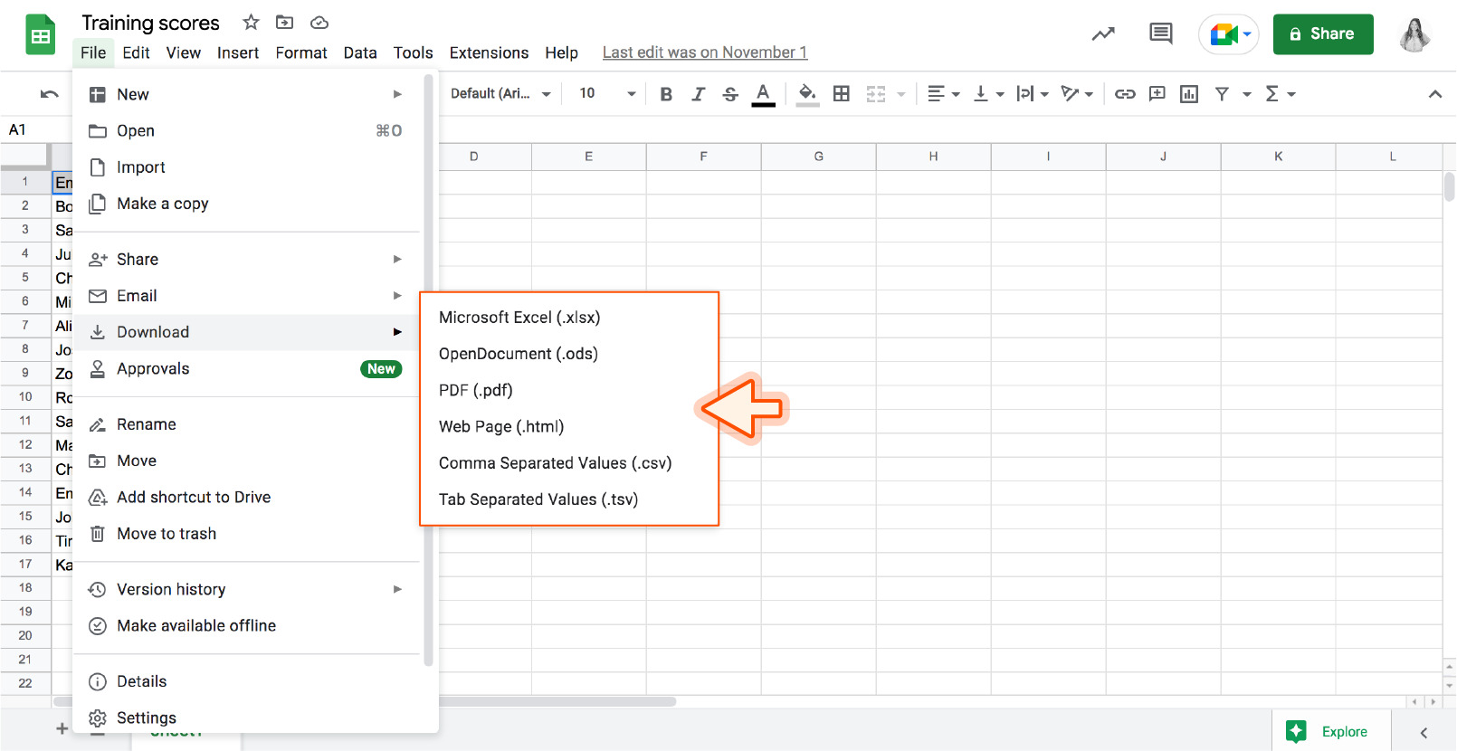 How To Download Only One Tab In Google Sheets