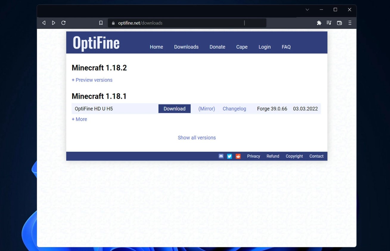 How To Download Optifine Windows 11