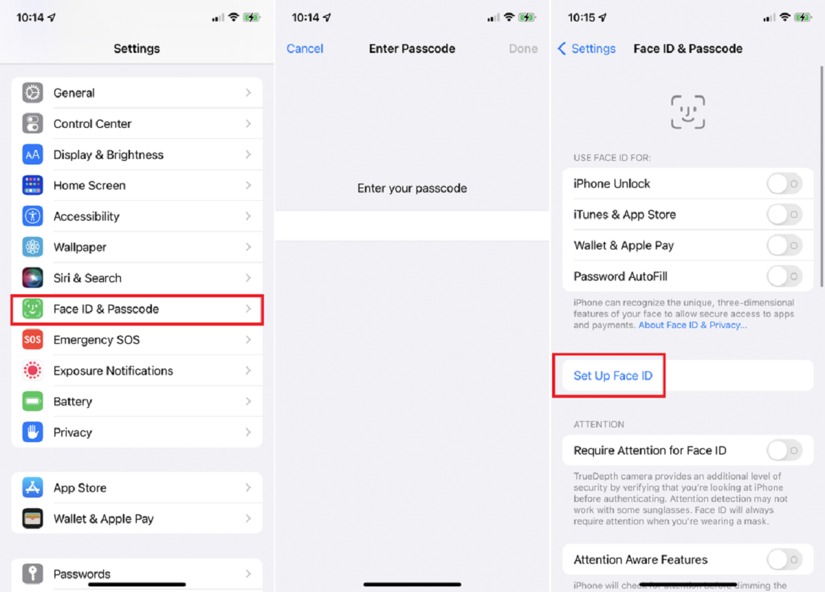 how to enable face id on iphone 7