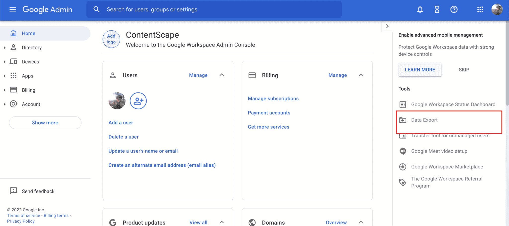 How To Export Google Workspace Email