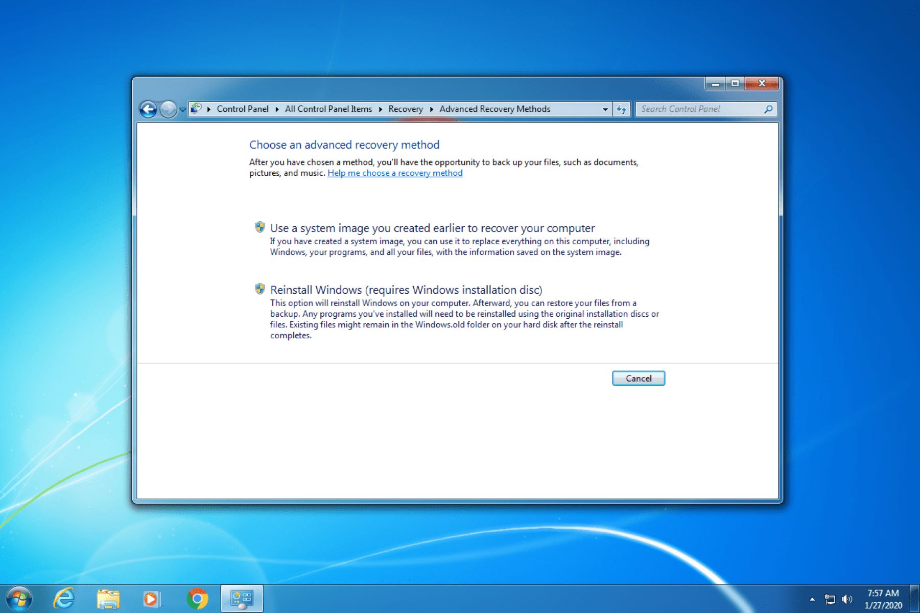 How To Factory Reset Windows 7