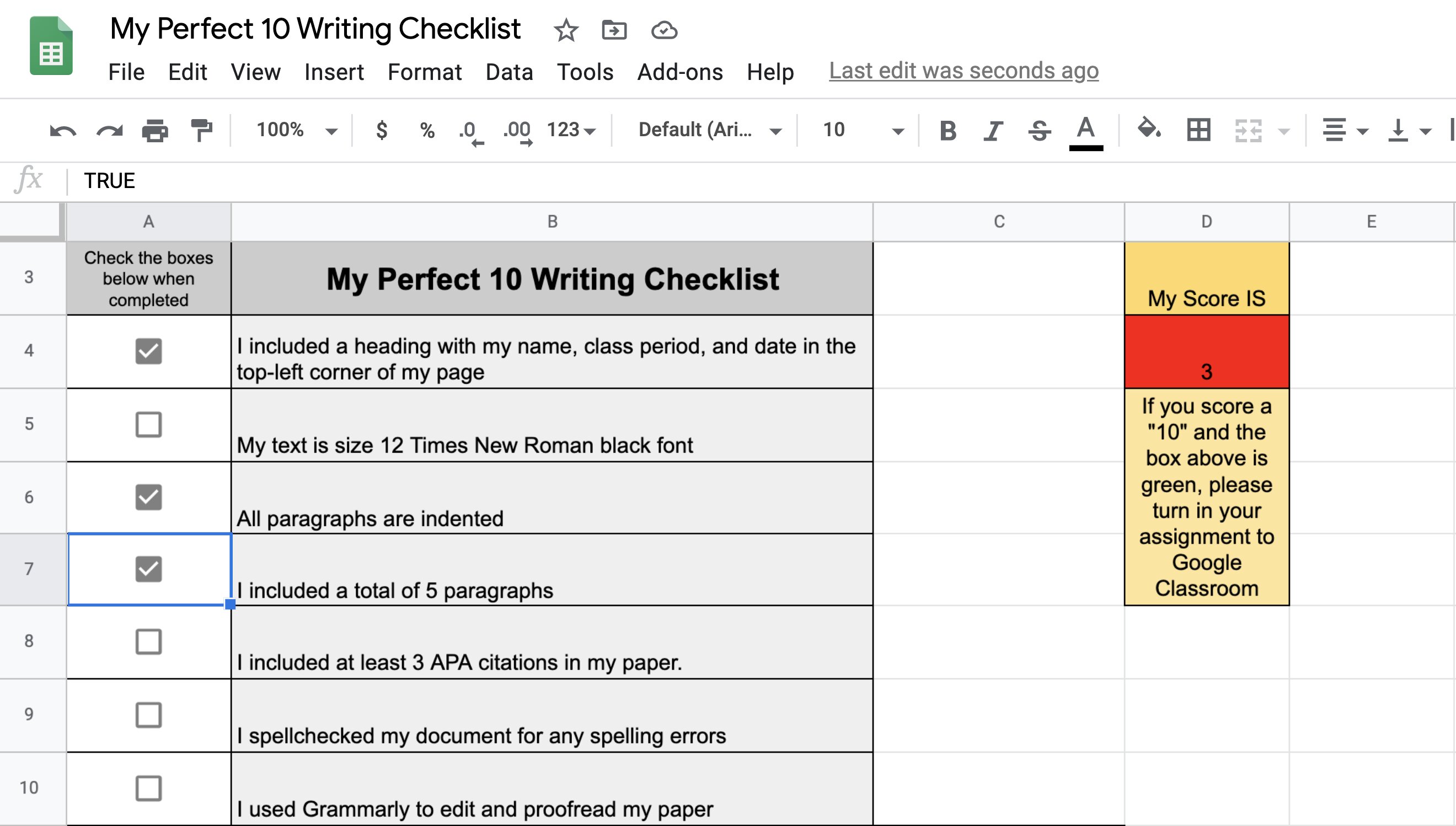 How To Make A Checklist In Google Sheets