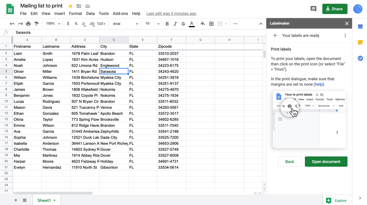 How To Make Labels From Google Sheets Robots