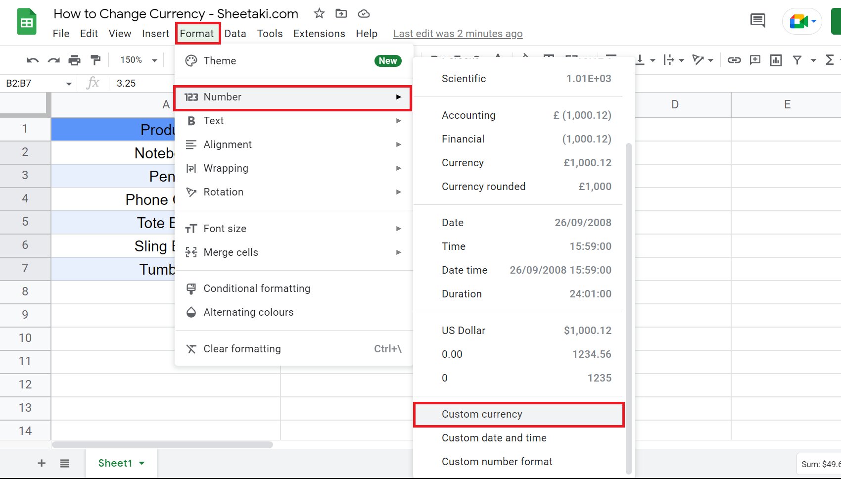 How To Remove Dollar Sign In Google Sheets
