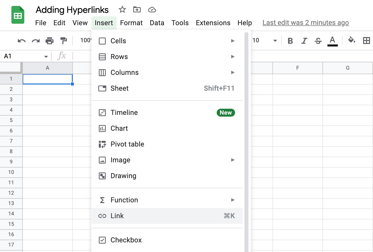 How To Hyperlink In Google Sheets App