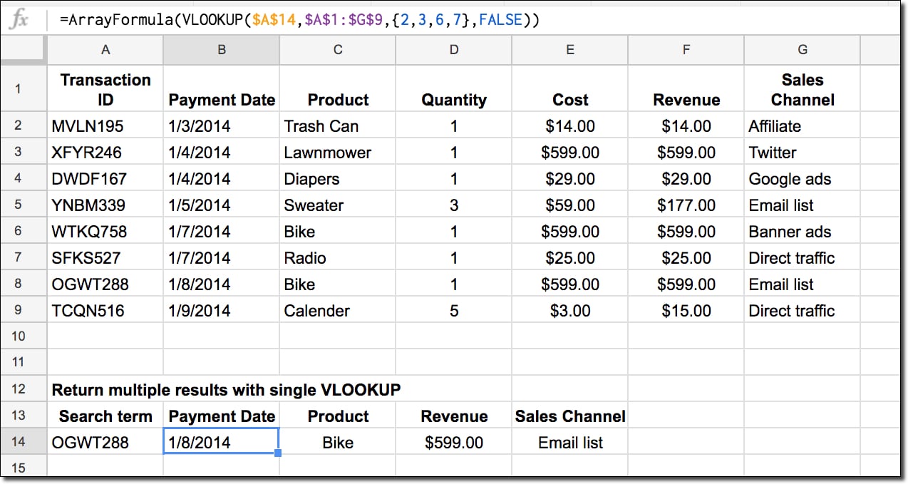 How To Return In Google Sheets