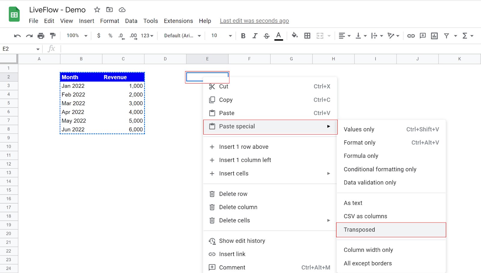 How To Switch Rows And Columns In Google Sheets