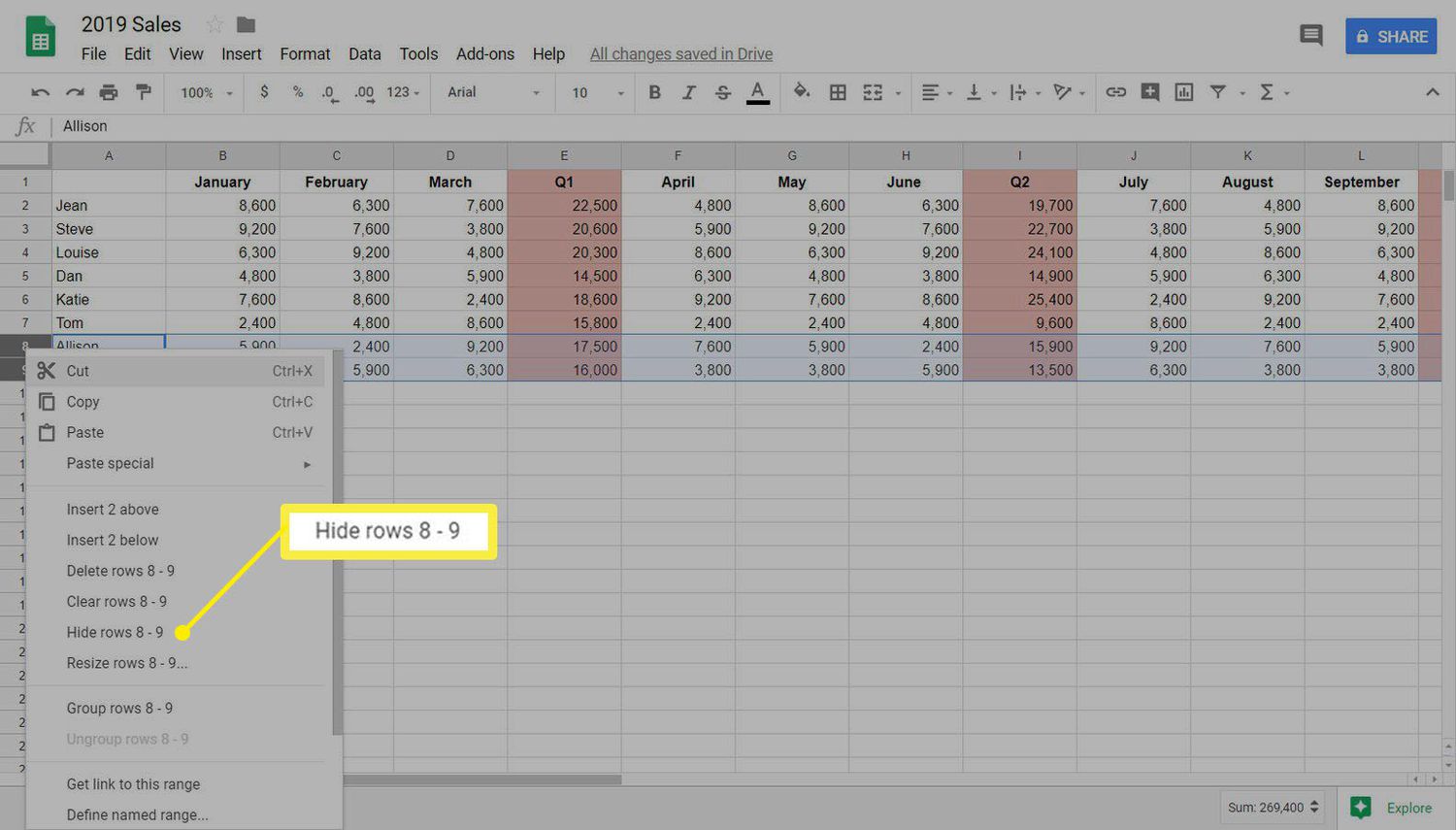 How To Unhide Sheets In Google Sheets