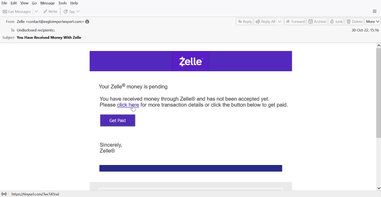 What Does A Zelle Email Look Like