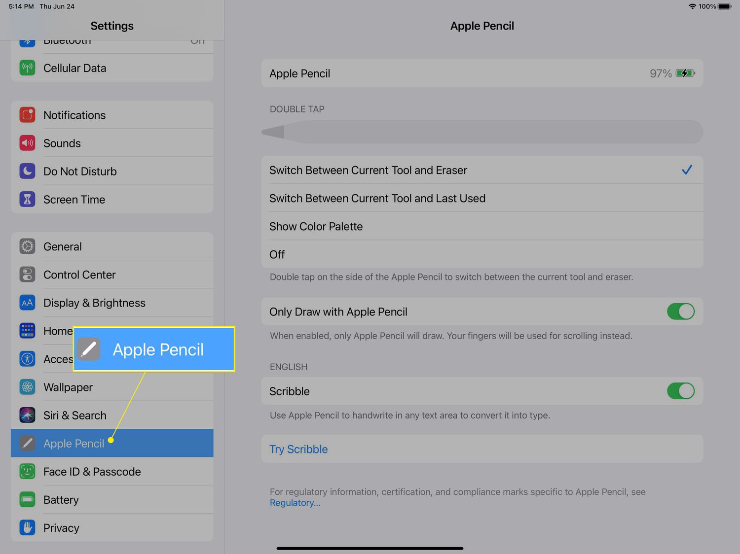 where-is-apple-pencil-in-settings