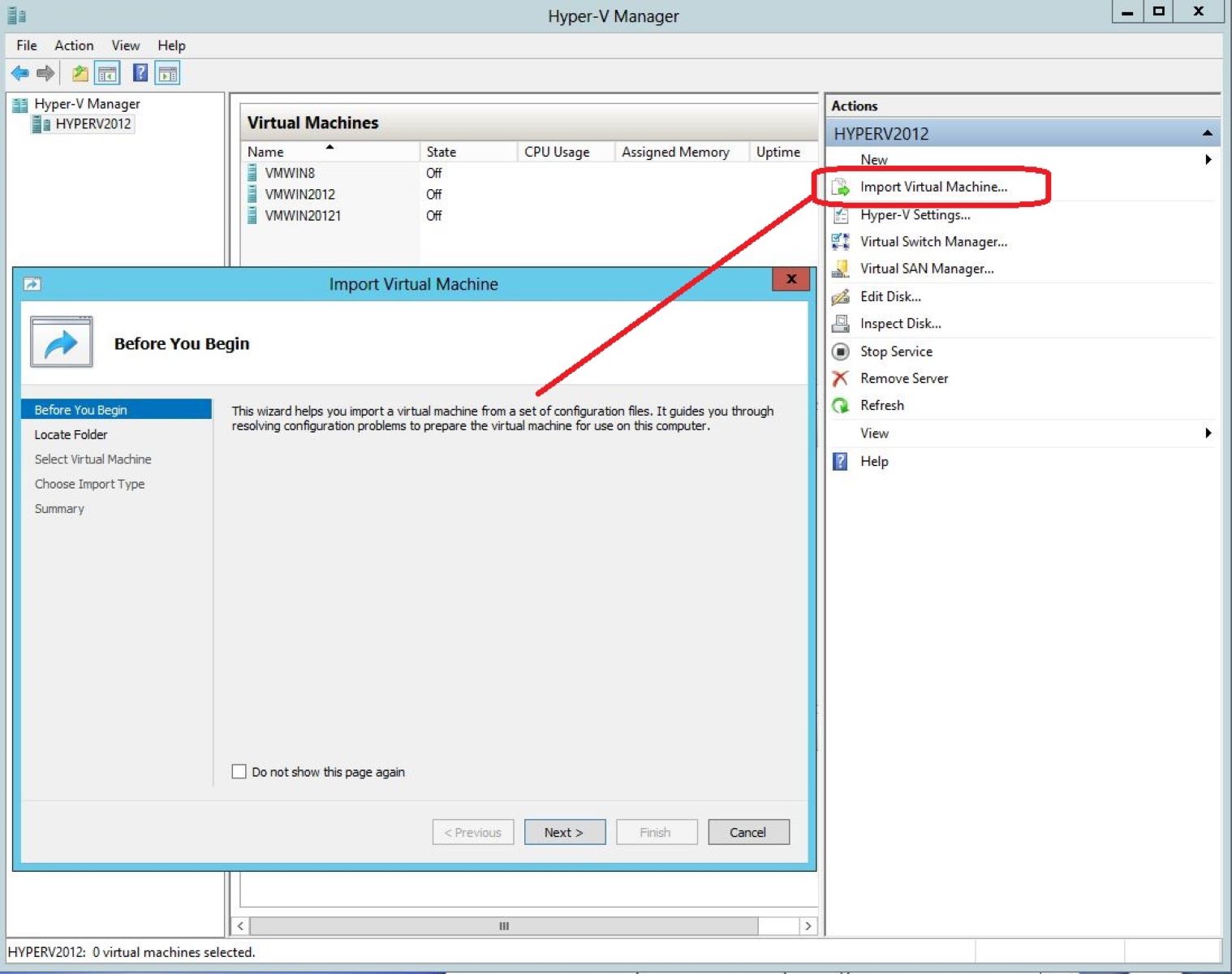 Which Of The Following Options Are Available When You Select The Import Virtual Machine Wizard?