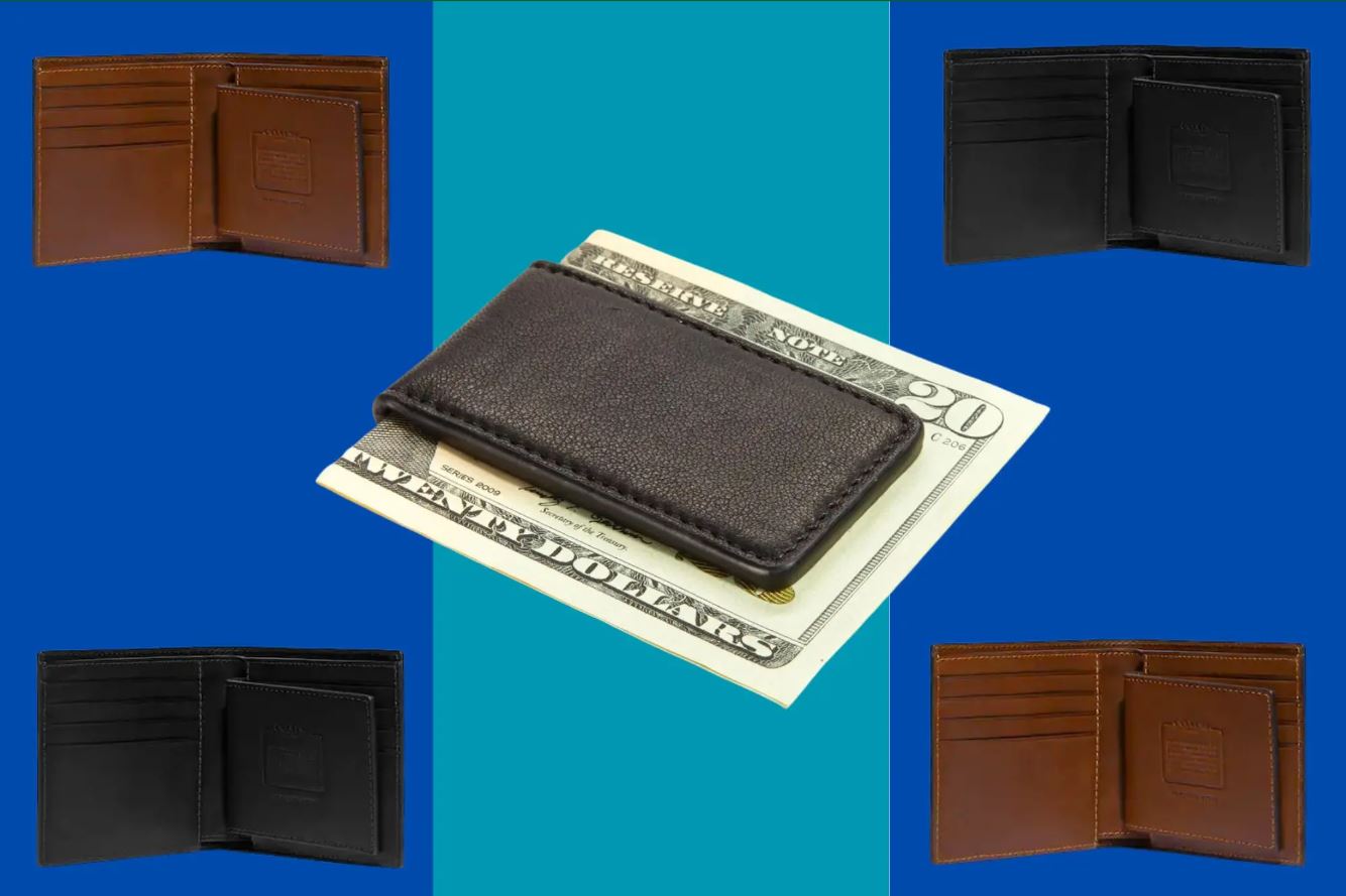 ESTALON Real Leather Trifold Wallet For Men-RFID Slim Tri Fold Wallets  Minimalist 3 fold Credit Card Holder ID Window Christmas Gift