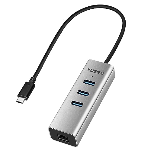 YUENN USB-C Metal 3-Port HUB with Gigabit Ethernet Adapter