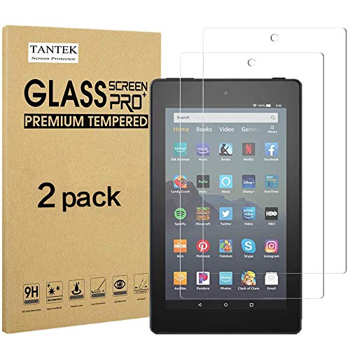TANTEK Screen Protector for Fire 7 Tablet, Tempered Glass Film