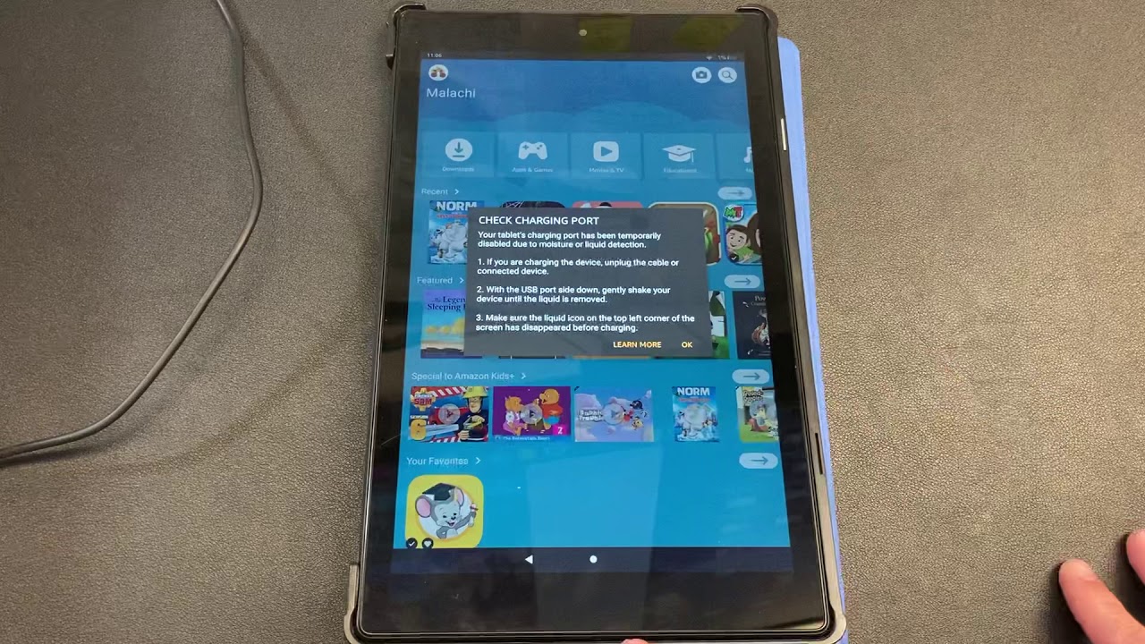 How To Disable Moisture Detected Amazon Fire Tablet