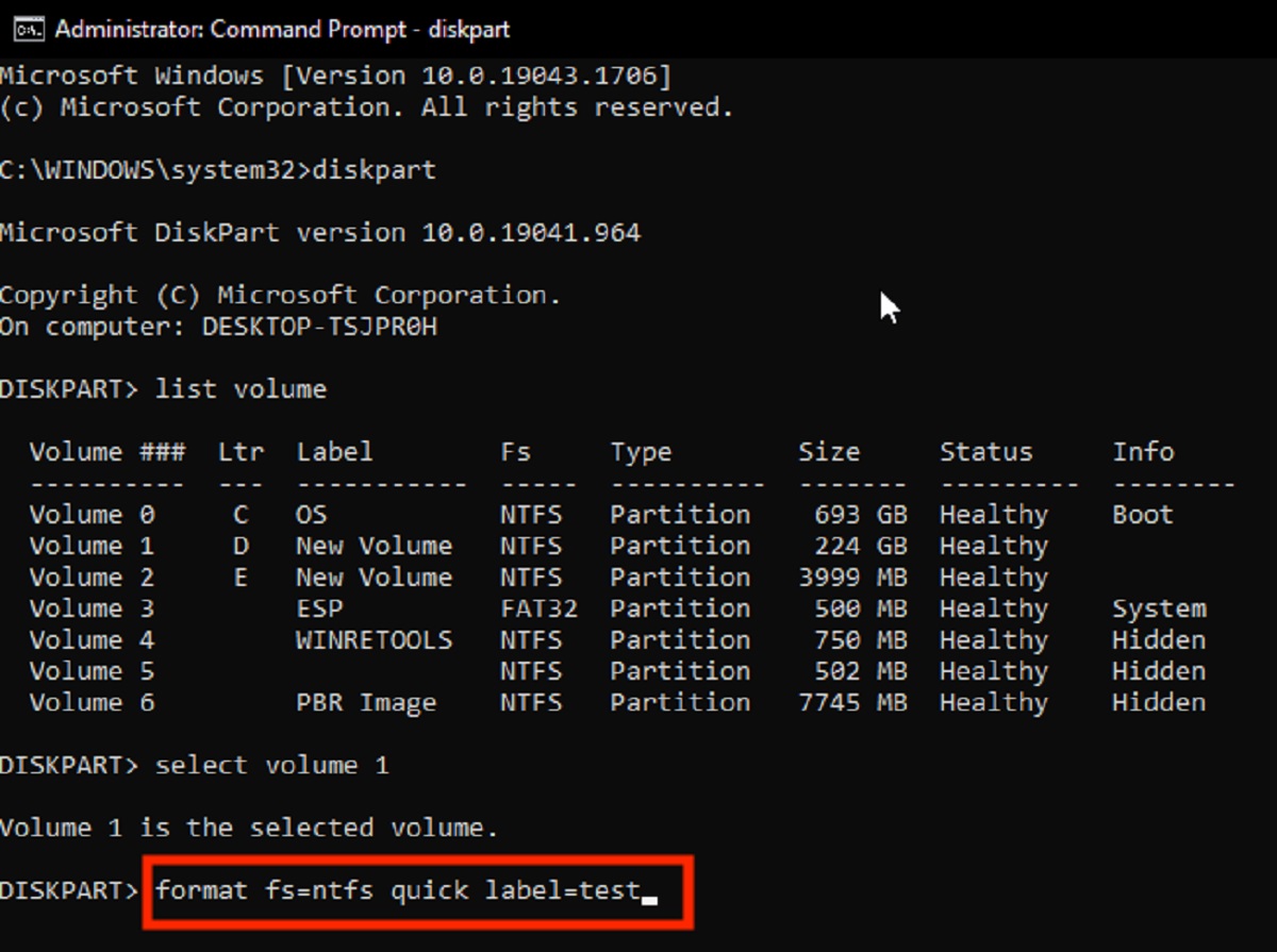 How To Format A SSD In Command Prompt