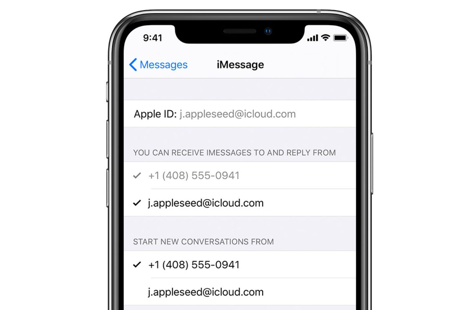 connect imessage to number