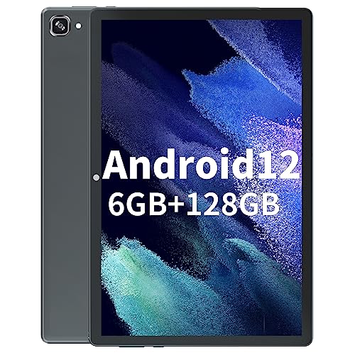 10 in Android 12 Tablet pc,128GB 1TB Expand, Tablet 6GB CPU IPS HD Touch Screen and Dual Speaker,Google Certificated Tablets, Dual Camera,6000mAh Long Battery Life（Black）