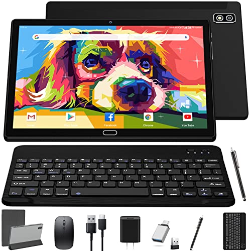 10 Inch Android Tablet with Keyboard, Dual Sim Card Slots