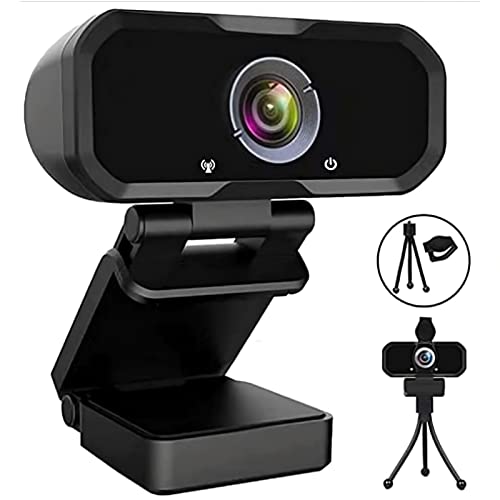 1080p HD Webcam with Privacy Shutter and Tripod Stand