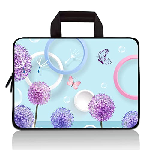 11 11.6 12 12.1 12.5 inch Laptop Carrying Bag Chromebook Case Notebook Ultrabook Bag Tablet Cover Neoprene Sleeve Fit Apple MacBook Air Samsung Google Acer HP DELL Lenovo Asus (Dandelion&Butterfly)