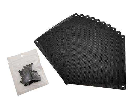 120mm PC Computer Case Fan Dust Filter Screen Dustproof Case Cover with Screws, Ultra Fine PVC Mesh, Black Color - 10 Pack