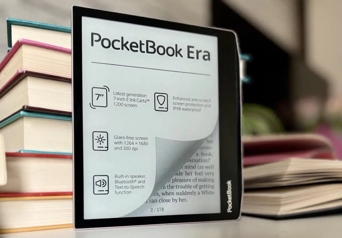 PocketBook InkPad 4, Eye-Friendly Audio E-Book Reader, Large 7.8ʺ E-Ink  Display, Anti-Scratch Protection, Text-to-Speech Function, Bluetooth®, Built-in Speaker, SMARTlight