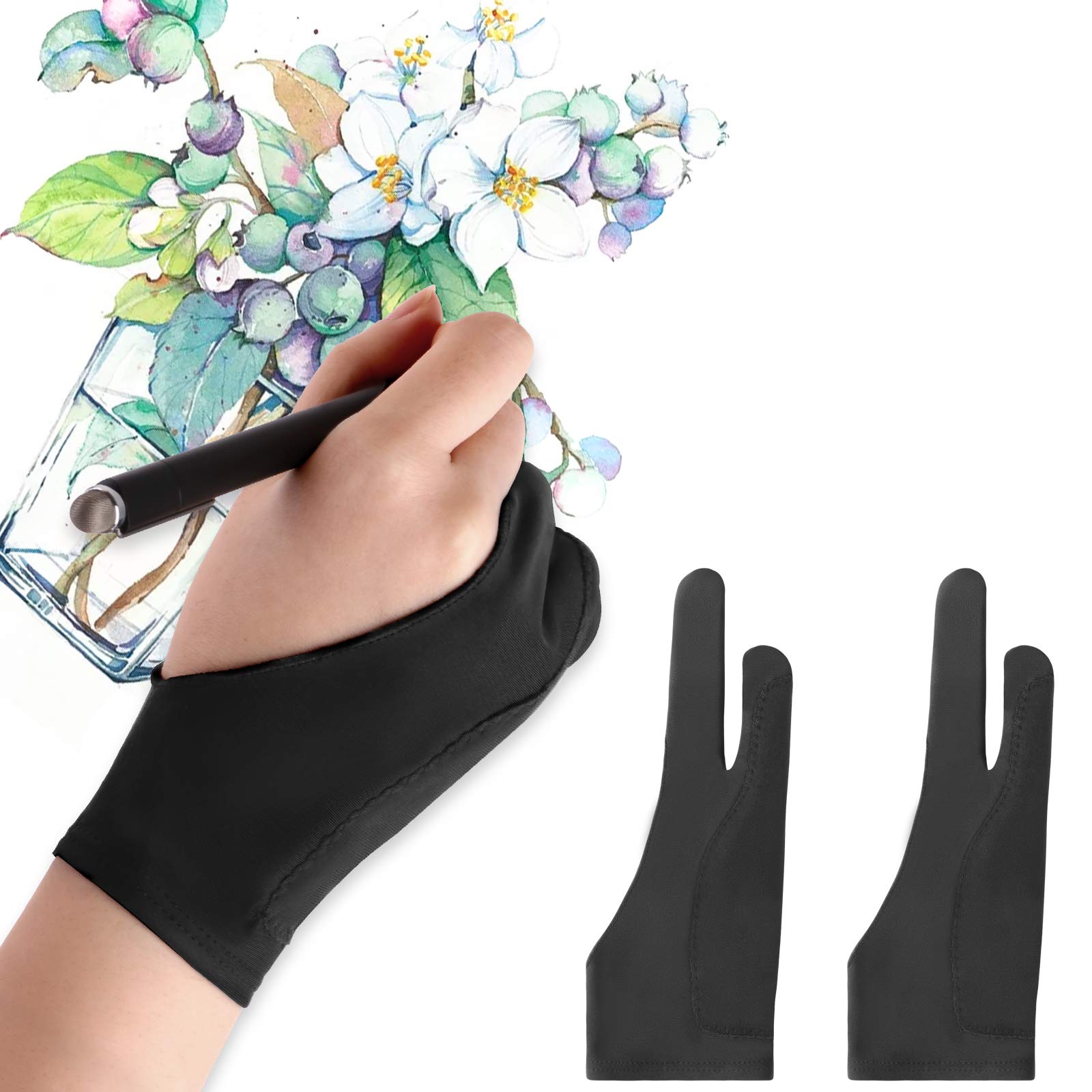 2-finger Anti-fouling Touch Screen Drawing Gloves, Single Layer