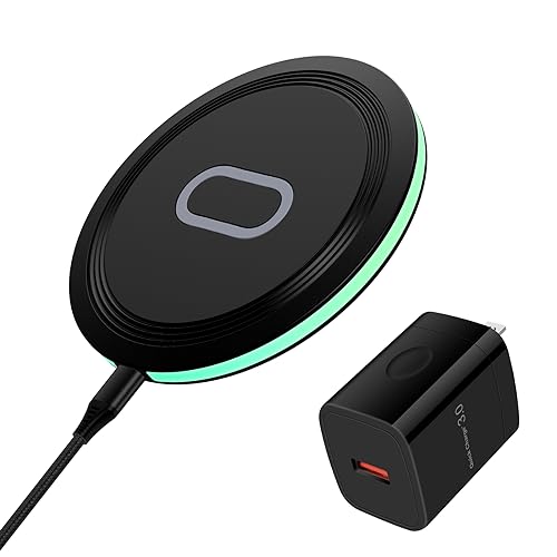 15W Samsung Wireless Charger Android Phone Charging Pad Station with QC 3.0 Adapter
