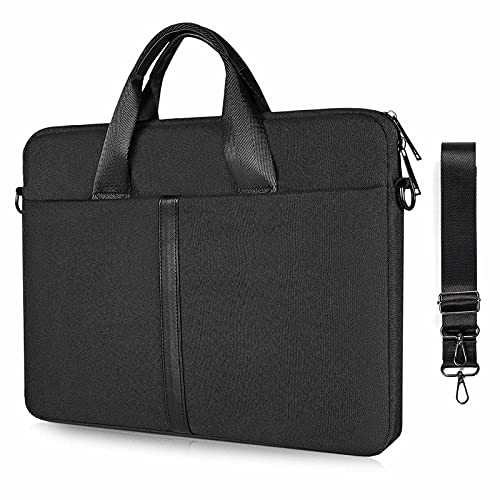 17 17.3 Inch Laptop Sleeve Case Carrying Bag with Shoulder Strap for HP Envy 17/ HP Pavilion 17.3, Lenovo IdeaPad, ASUS VivoBook Pro 17, Dell Inspiron 17, Acer MSI LG NoteBook, Black