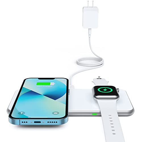 2 in 1 Wireless Charger, 15W Dual Wireless Charging Pad