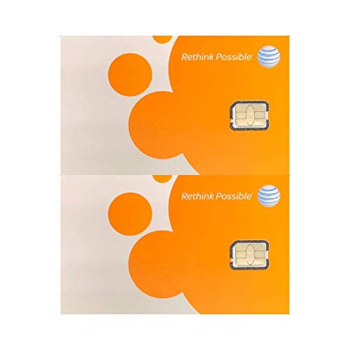 (2 Pack) Authentic AT&T ATT SIM Card Nano GSM 4G/3G/2G LTE Prepaid/Postpaid Starter Kit Unactivated Talk Text Data & Hotspot