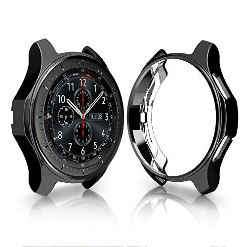 [2-Pack] Case Fit for Samsung Gear S3 Frontier / S3 Classic, Heavy-Duty Shockproof Protective Cover Armor Guard Shield Saver, Lifetime Protection [Black]