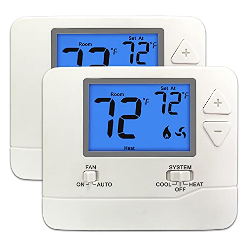 2 Pack - ELECTECK Non-Programmable Digital Thermostat for Home