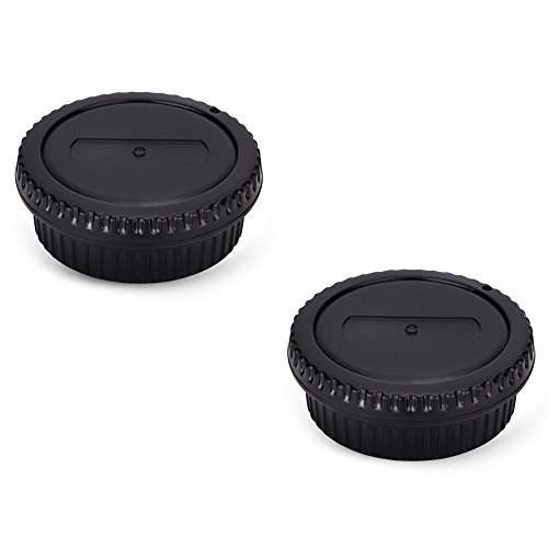 2 Pack JJC Camera Body Cap and Rear Lens Cap Kit for Canon EOS DSLR Camera with EF EF-S Lens