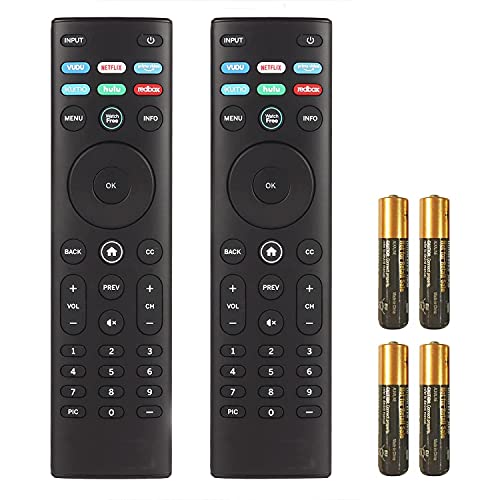 2 Packs XRT140 Replaced Remote Control for Vizio Smart LED TV M50Q7-H1 M55Q7-H1 M65Q7-H1 M55Q8-H1 M65Q8-H1 V555-H1 with Watchfree Vudu Netflix Primevideo Xumo Hulu Redbox with Batteries