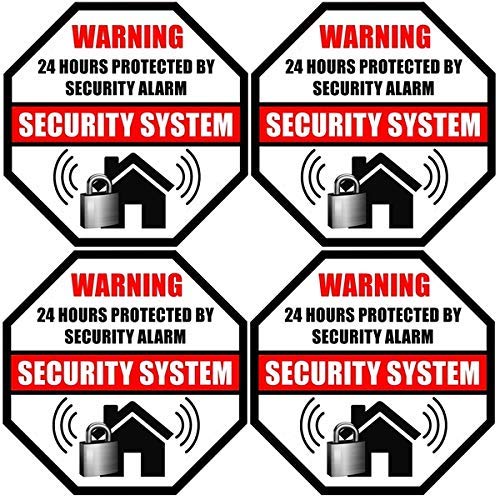 24 Hour Protected Security Alarm System Sticker - Front Adhesive Vinyl