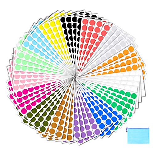 2400 Color Coding Circle Dot Sticker Labels