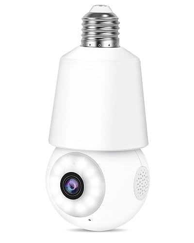2K 360° PTZ WiFi Light Bulb Cameras