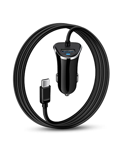 3.4A USB-C Car Charger Adapter & Fast Charge Cable Cords