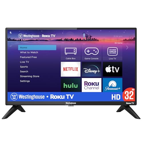32 Inch Smart TV with Roku and Wi-Fi Connectivity